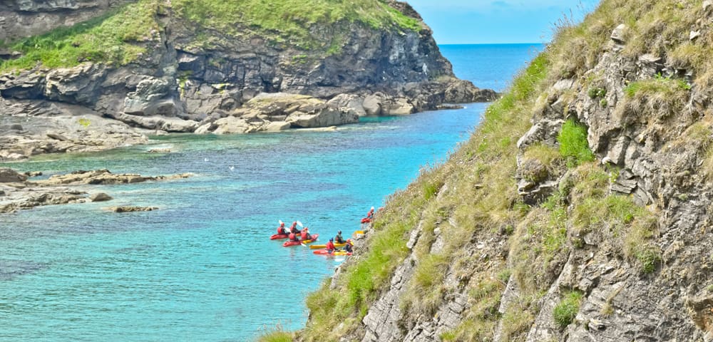sea kayaking in the coves