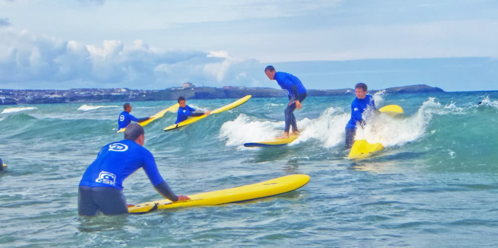 catching waves at surf lessons